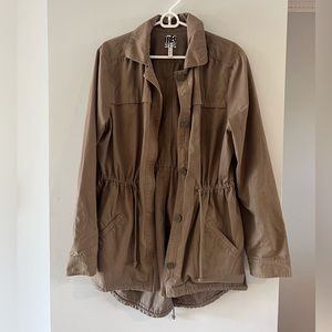 Free Press Womens Green Button Draw String Closure Military Jacket Size Medium